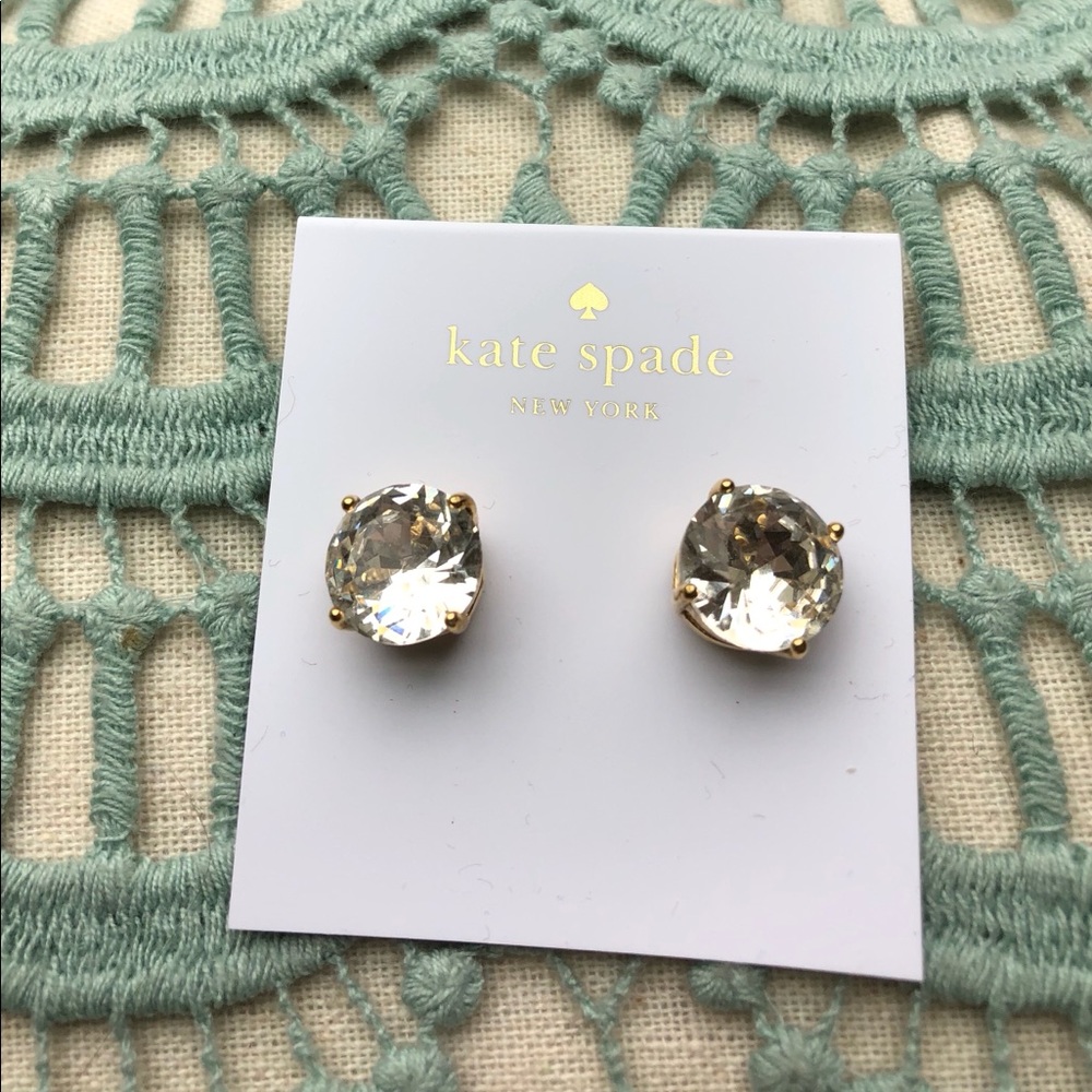 Kate Spade clear faceted crystal earrings